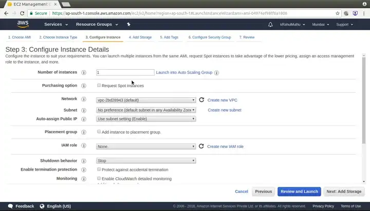 Configure Instance Details