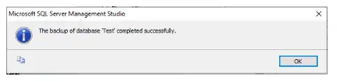 completed successfully shows up, click OK