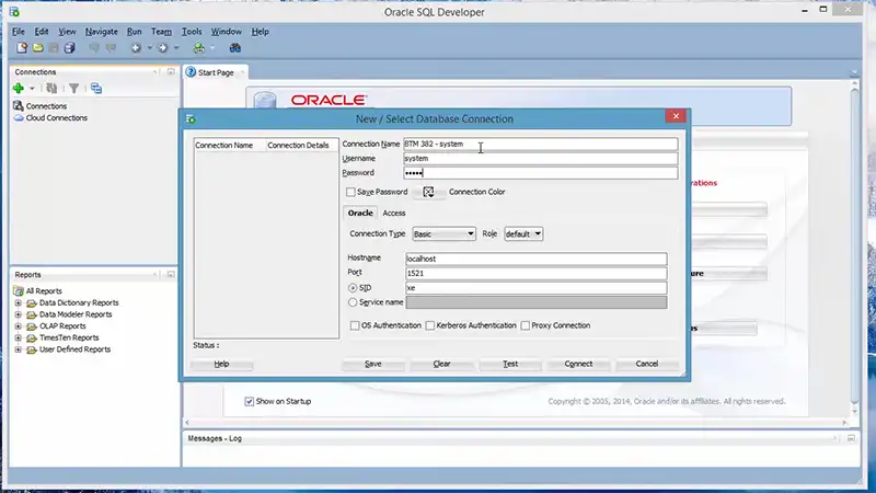 how to create a database in oracle sql developer
