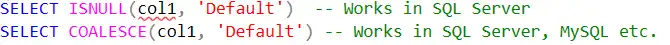 COALESCE() is defined in the ANSI SQL standard