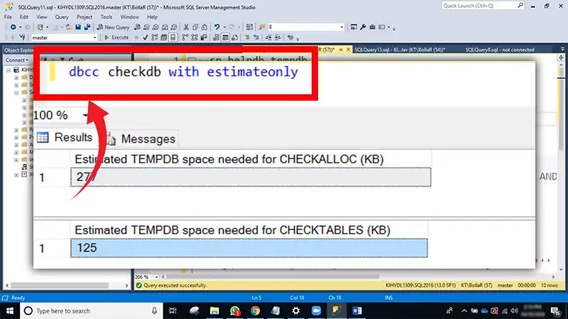 Does DBCC CheckDB Use TempDB