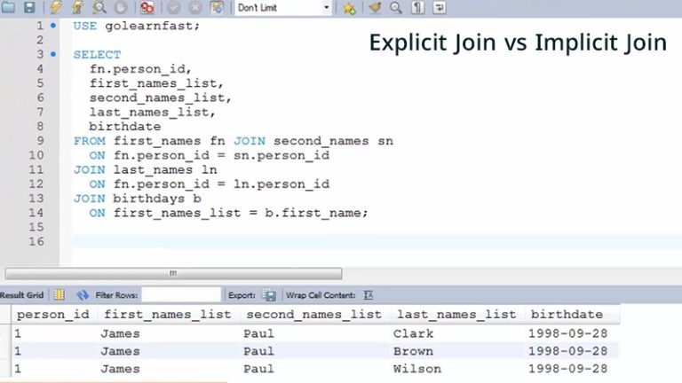 Explicit Join vs Implicit Join | Comparison Guide