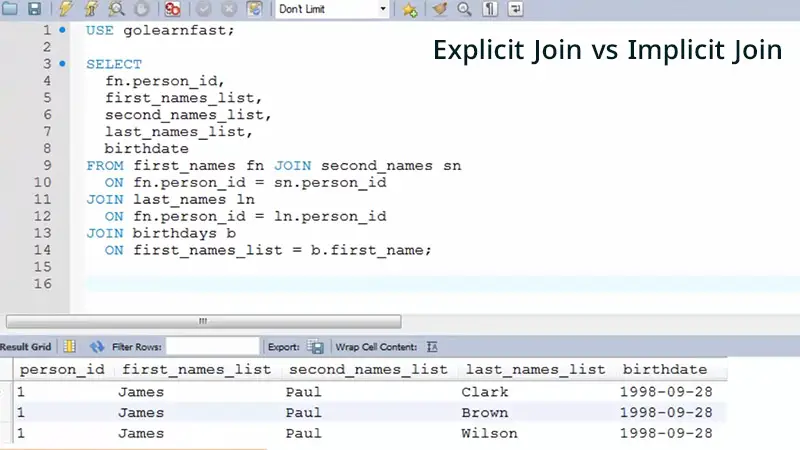 Explicit Join vs Implicit Join