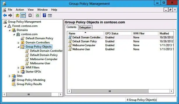 Group Policy Object (GPO) in Windows Server Opens in a new window