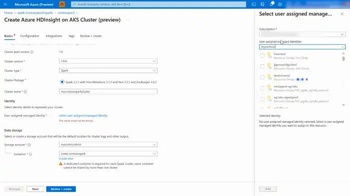 HDInsight on AKS Cluster pool