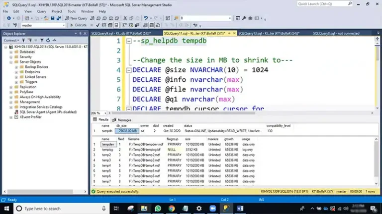 How to Shrink TempDB in SQL Server Without Restarting | What to Follow