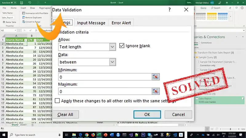 how to remove data validation in excel