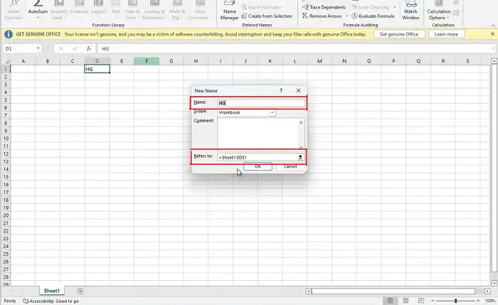 input the cell references or use the built-in selector