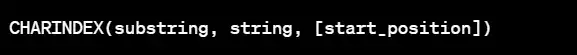 CHARINDEX Syntax