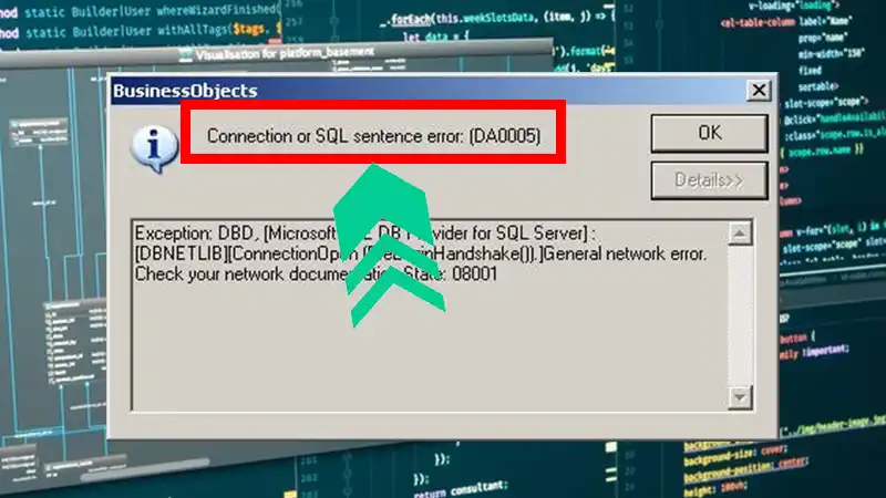 Connection or SQL Sentence Error DA0005