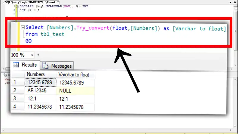 Convert Varchar to Float in SQL