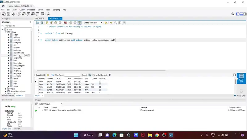 Create Unique Index SQL Server Multiple Columns