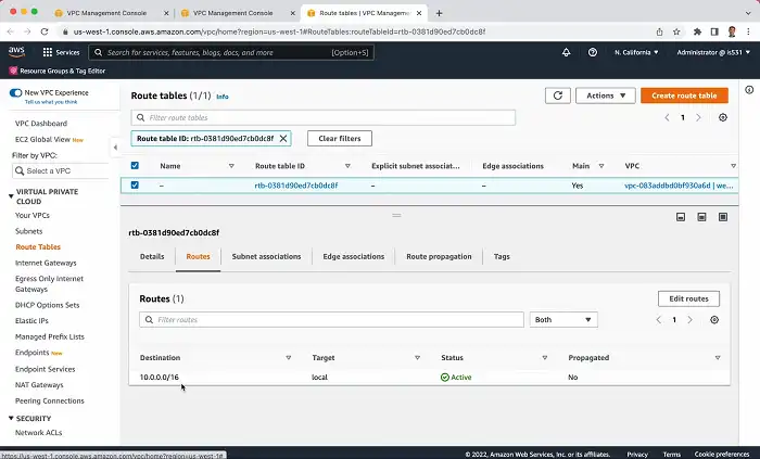 Components of AWS Routing Table