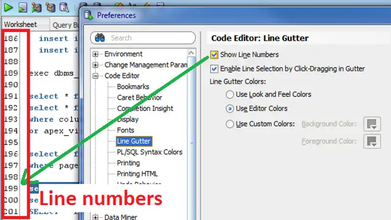 Line Number In Oracle SQL Developer