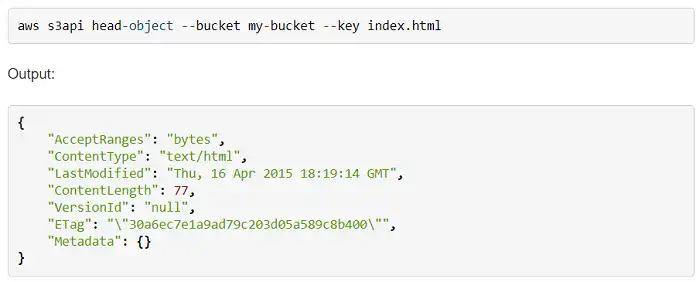 Using s3api head-object