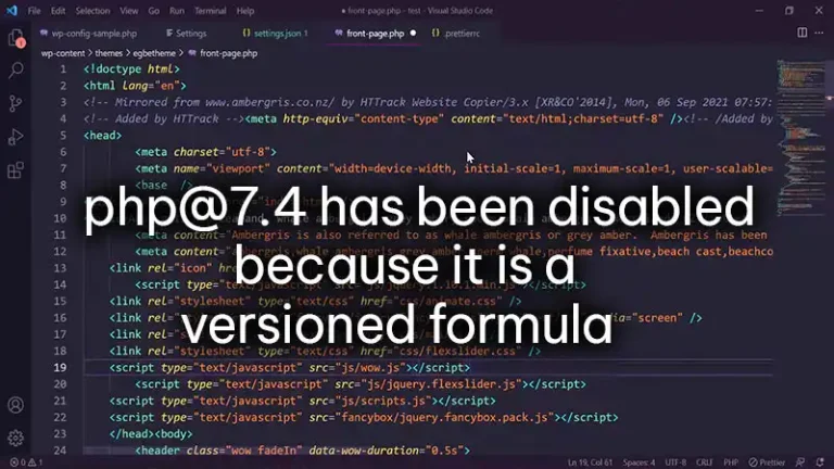 Understanding the Error: “php@7.4 has been disabled because it is a versioned formula!”