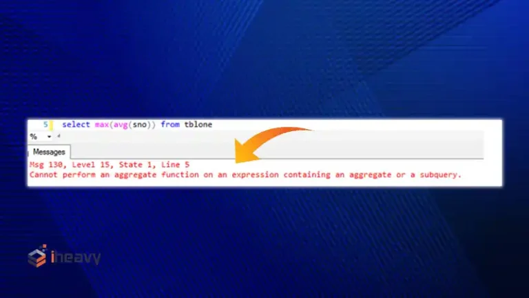 Cannot Perform an Aggregate Function on an Expression Containing an Aggregate or a Subquery | Solved