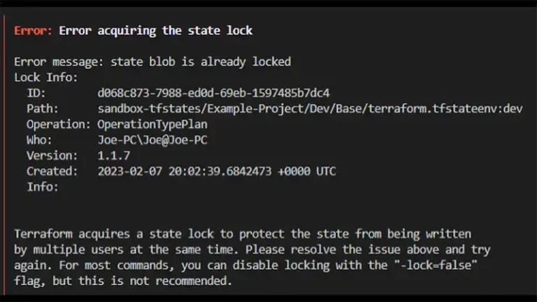 Troubleshooting Terraform Error | “Error Acquiring the State Lock”