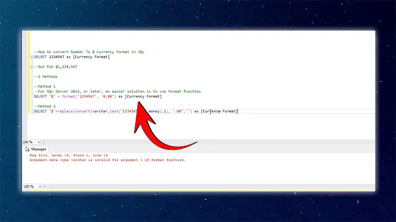 How to Format Numbers as Currency in SQL Server