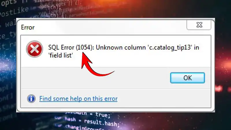 MySQL Error Code 1054