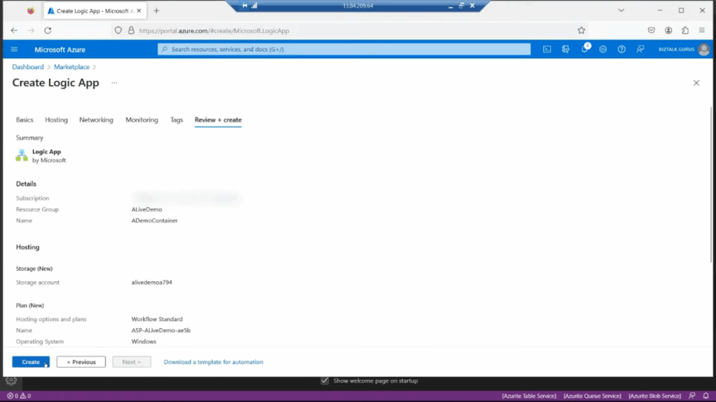 Configure the necessary details