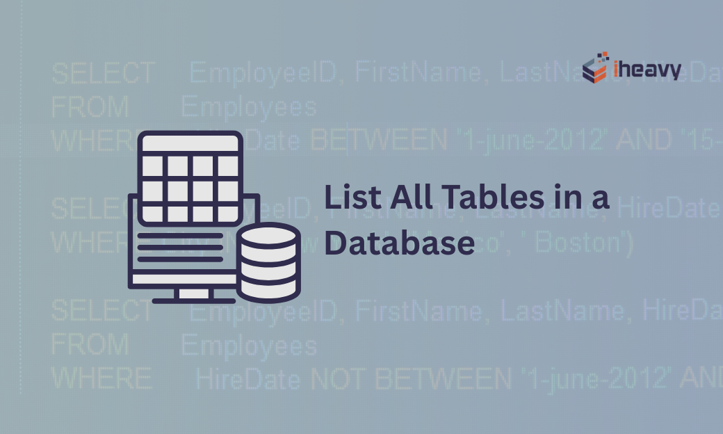 List All Tables in a Database