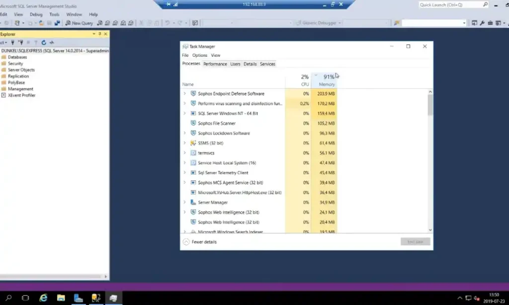 SQL Server Windows NT High Memory Usage