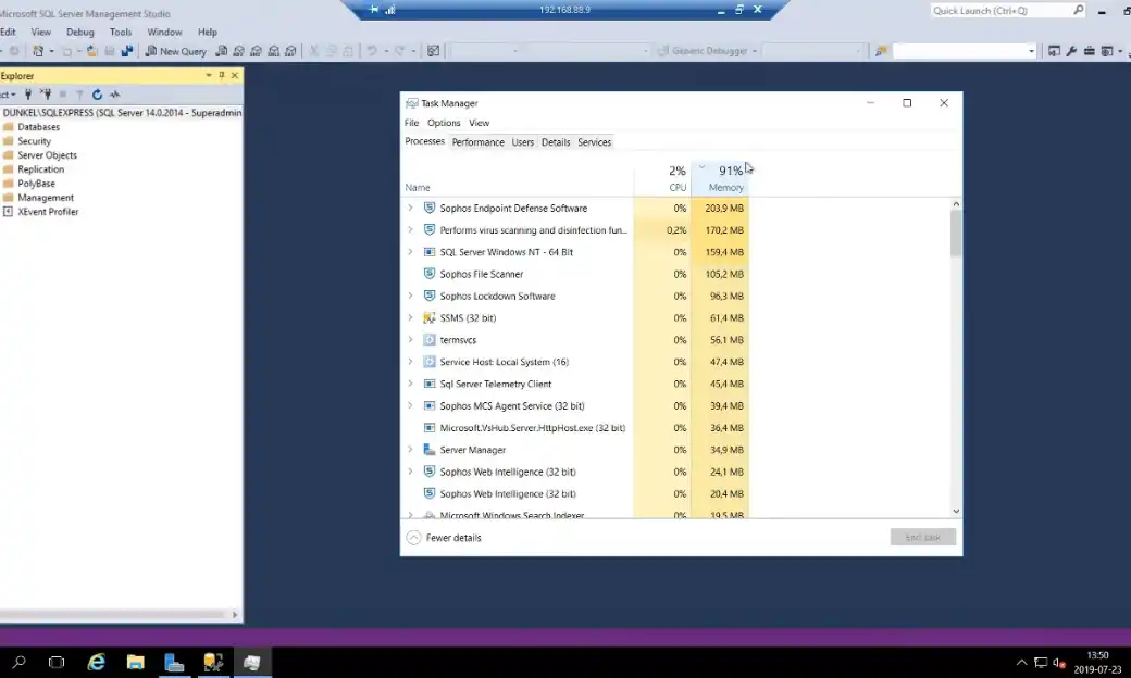 SQL Server Windows NT High Memory Usage