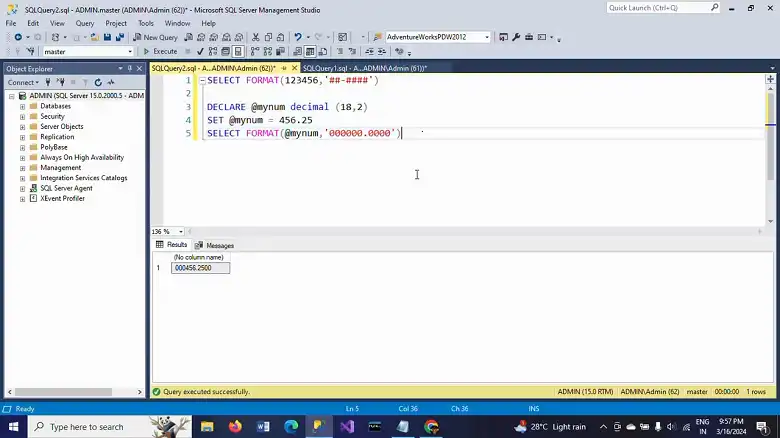 Method 2: Using the FORMAT Function (SQL Server)