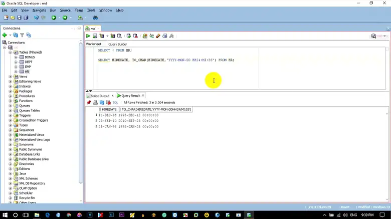 Method 4: Using the TO_CHAR Function (Oracle)