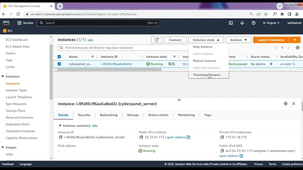 Terminate the EC2 instance