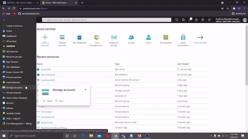Create a Storage Account in Azure
