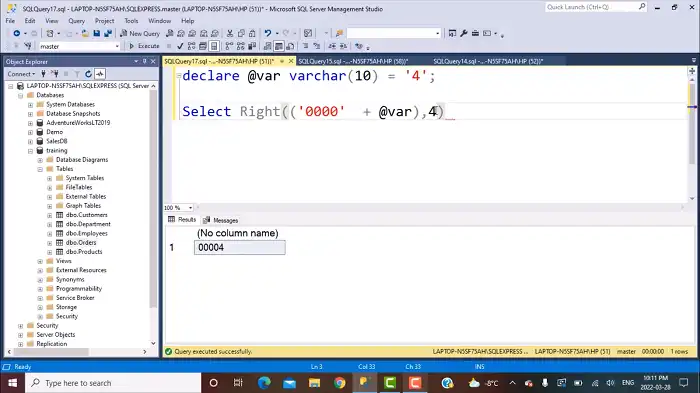 Applying LEFT Padding with RIGHT()
