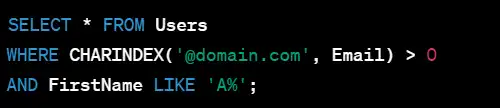 Combining CHARINDEX and LIKE for Advanced Queries