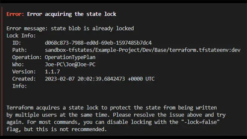 Troubleshooting Terraform Error Error Acquiring the State Lock