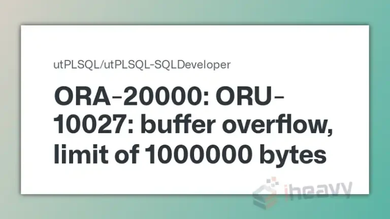 How To Fix Ora 20000