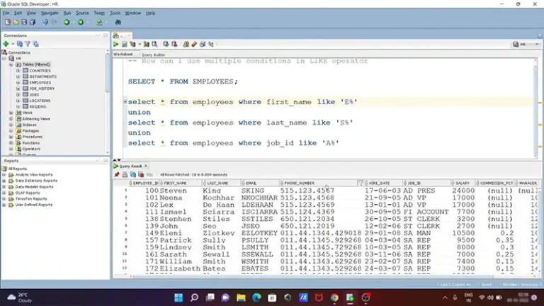 How to Compare Two Strings in Oracle SQL Query
